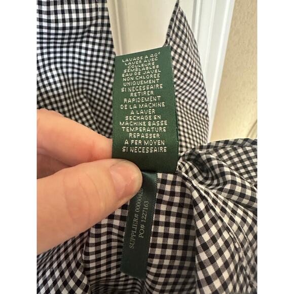Ralph Lauren Women's Black/White Sleeveless Top Size XL Preppy Gingham Timeless - Picture 5 of 5